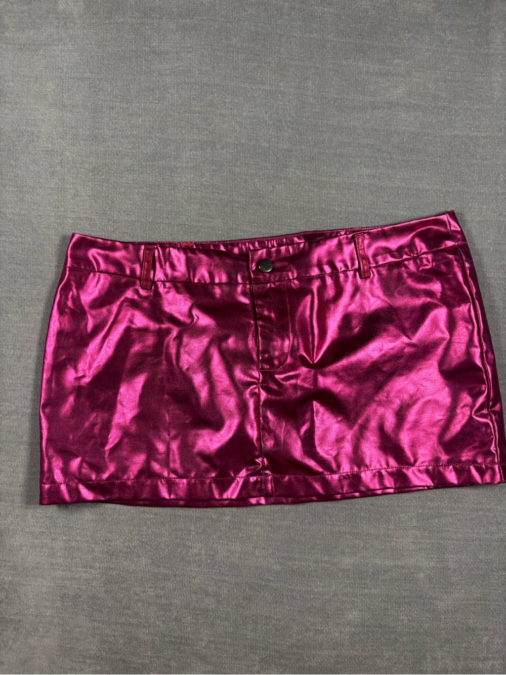 Metallic Fuchsia Mini Skirt